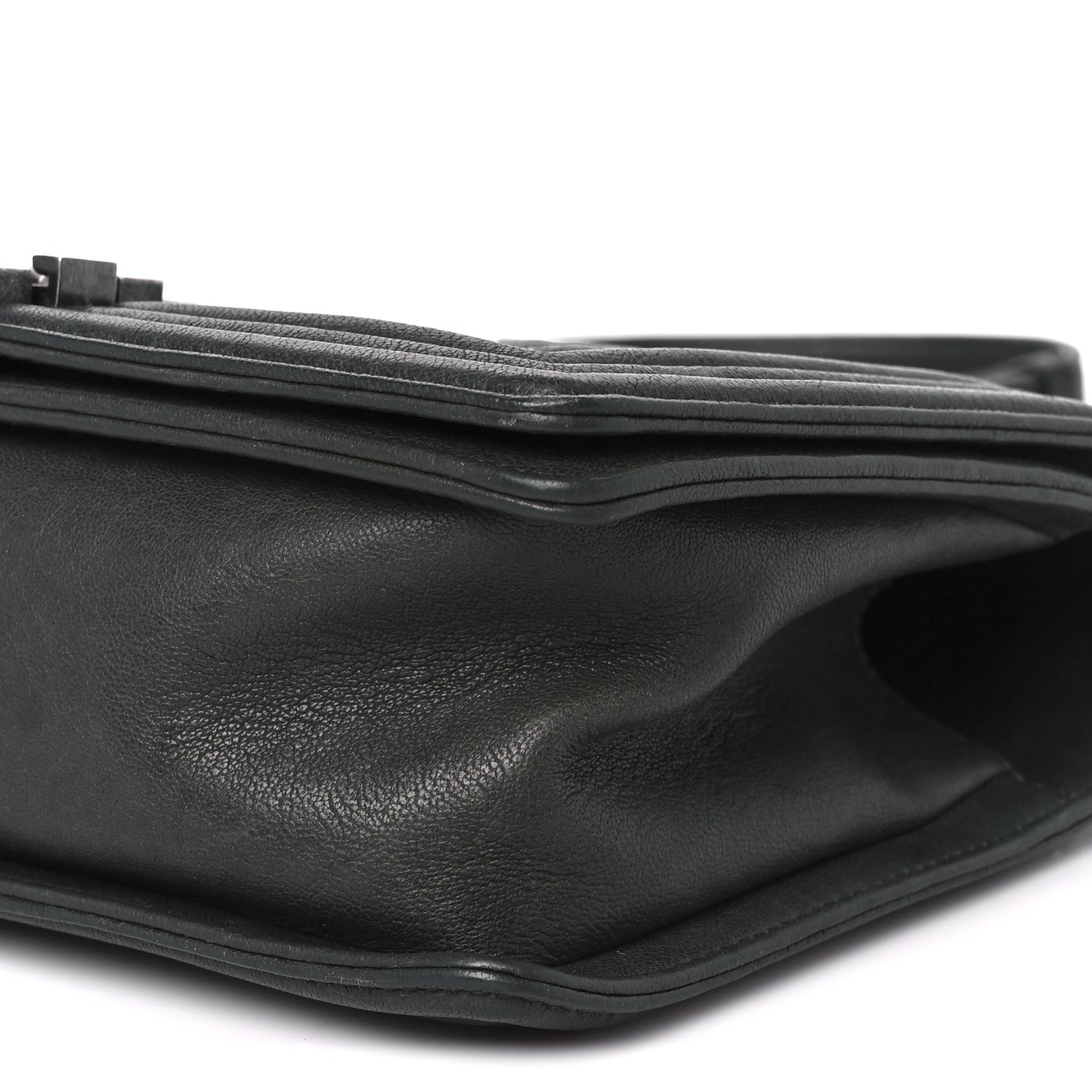 Chanel Crumpled Lambskin Medium Studded Boy Flap Black 10 of 10
