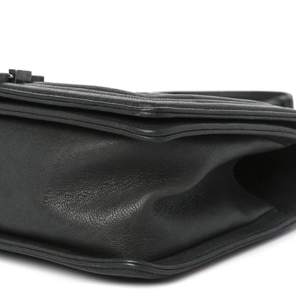 Chanel Crumpled Lambskin Medium Studded Boy Flap Black 10 of 10