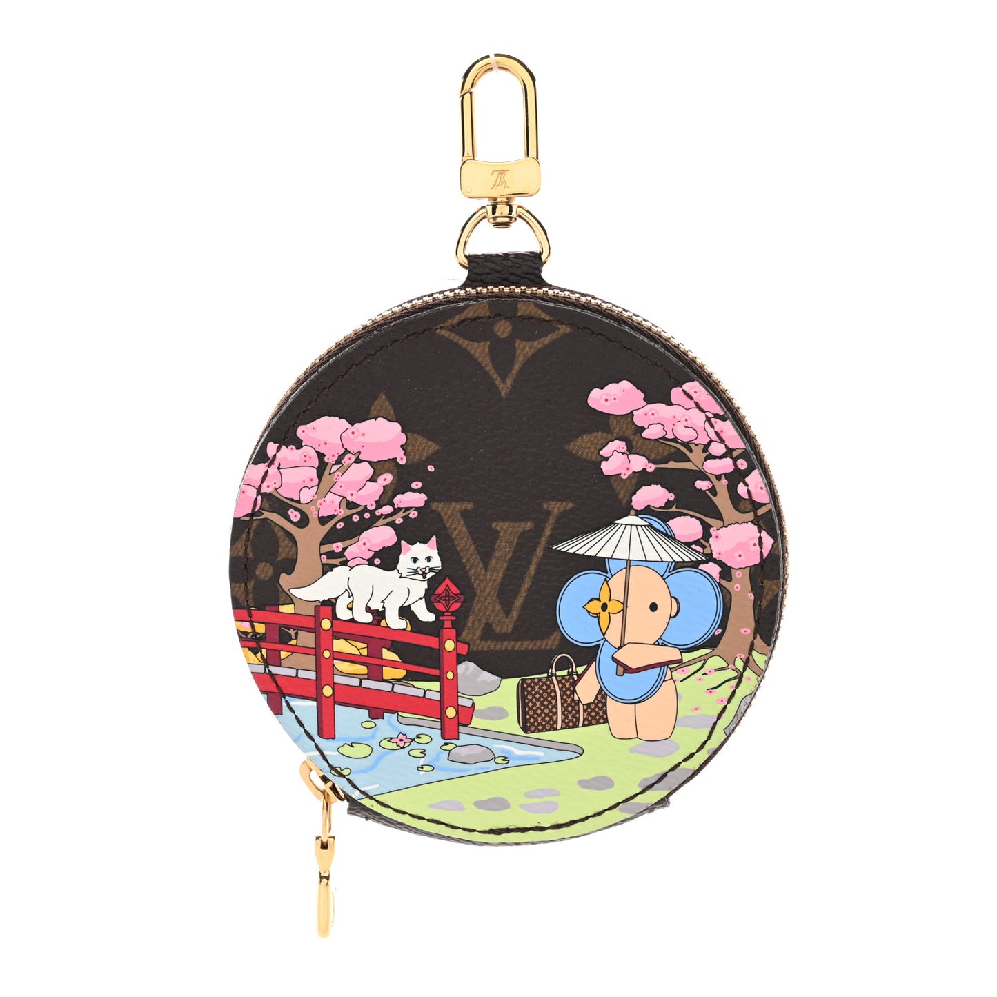Monogram 2021 Christmas Animation Japanese Garden Round Coin Purse Wisteria Pink