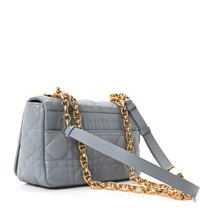 Christian Dior Calfskin Cannage Small Caro Bag Cloud Blue 3 of 10