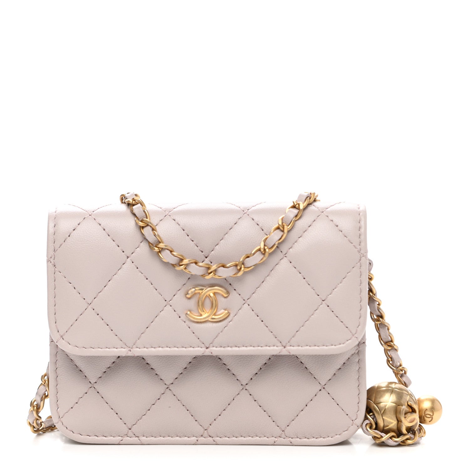 Chanel Lambskin Quilted Pearl Crush Clutch With Chain Light Purple 1 of 12