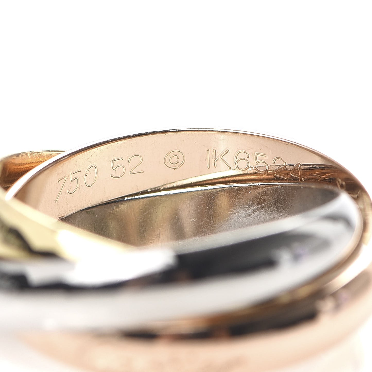 18K Pink Yellow White Gold Classic Trinity Ring 52 6