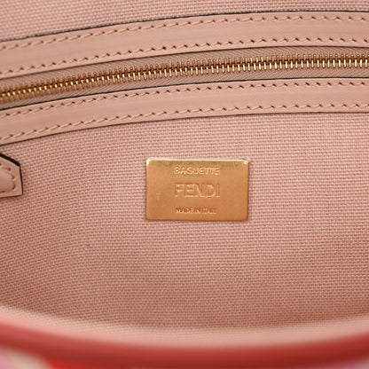 Fendi Canvas Vitello King FF Embroidered Baguette Rosa Quarzo Bloody Mary Multicolor 6 of 9