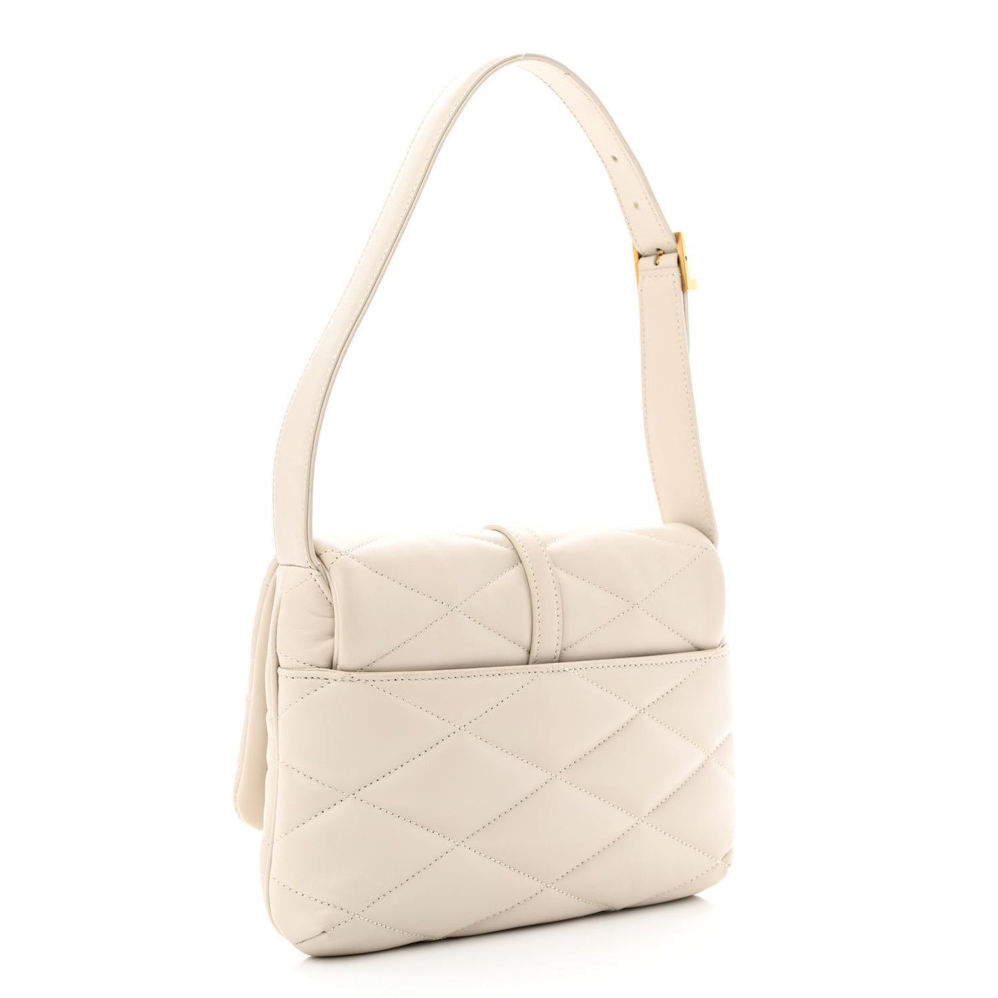 Lambskin Quilted Le 57 Diamond Shoulder Bag Crema Soft