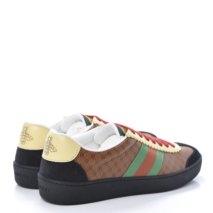 Gucci X DAPPER DAN Calfskin Suede GG Micro Monogram Womens G74 Sneakers 36.5 Black Cuir Burro 4 of 8