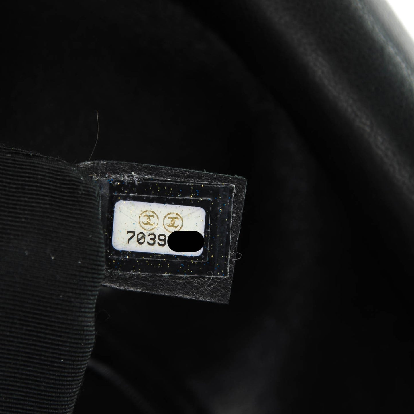 Lambskin Quilted CC Chocolate Bar Flap Black