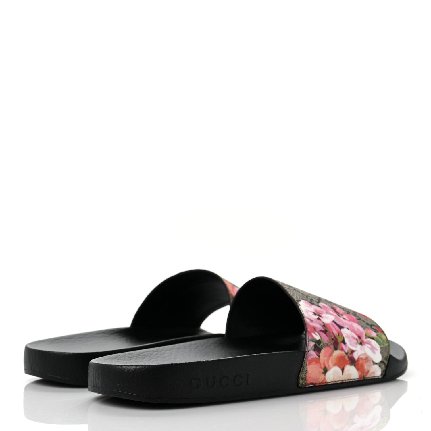 Gucci GG Supreme Monogram Blooms Slide Sandals 39 Beige Multicolor 4 of 6