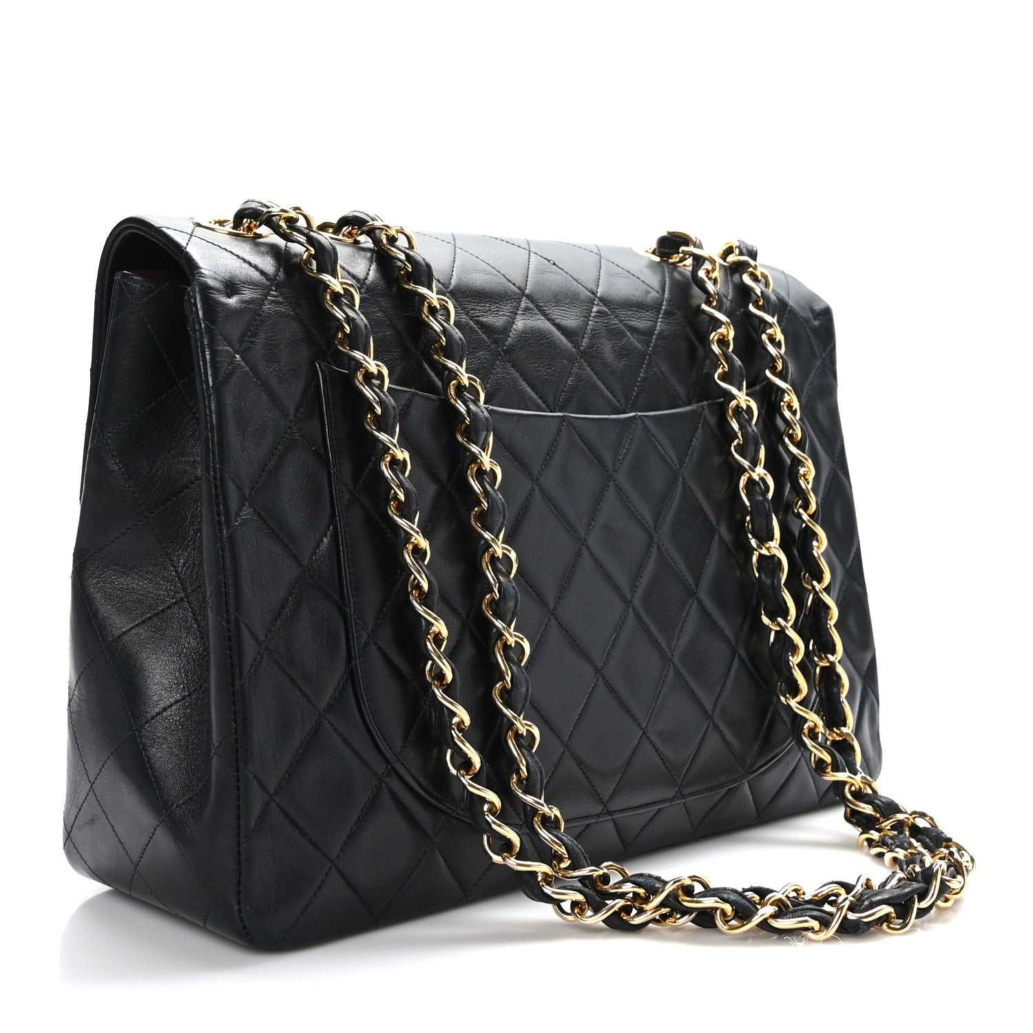 Chanel Lambskin Quilted XL Jumbo Single Flap Black 3 of 10