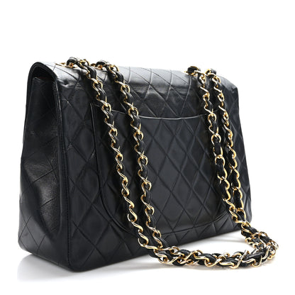 Chanel Lambskin Quilted XL Jumbo Single Flap Black 3 of 10