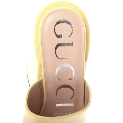 Gucci Patent Lexi Horsebit High-Heel Slide Sandals 35 Burro 8 of 11