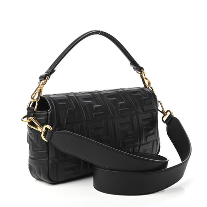 Fendi Nappa FF 1974 Embossed Baguette Black 3 of 10