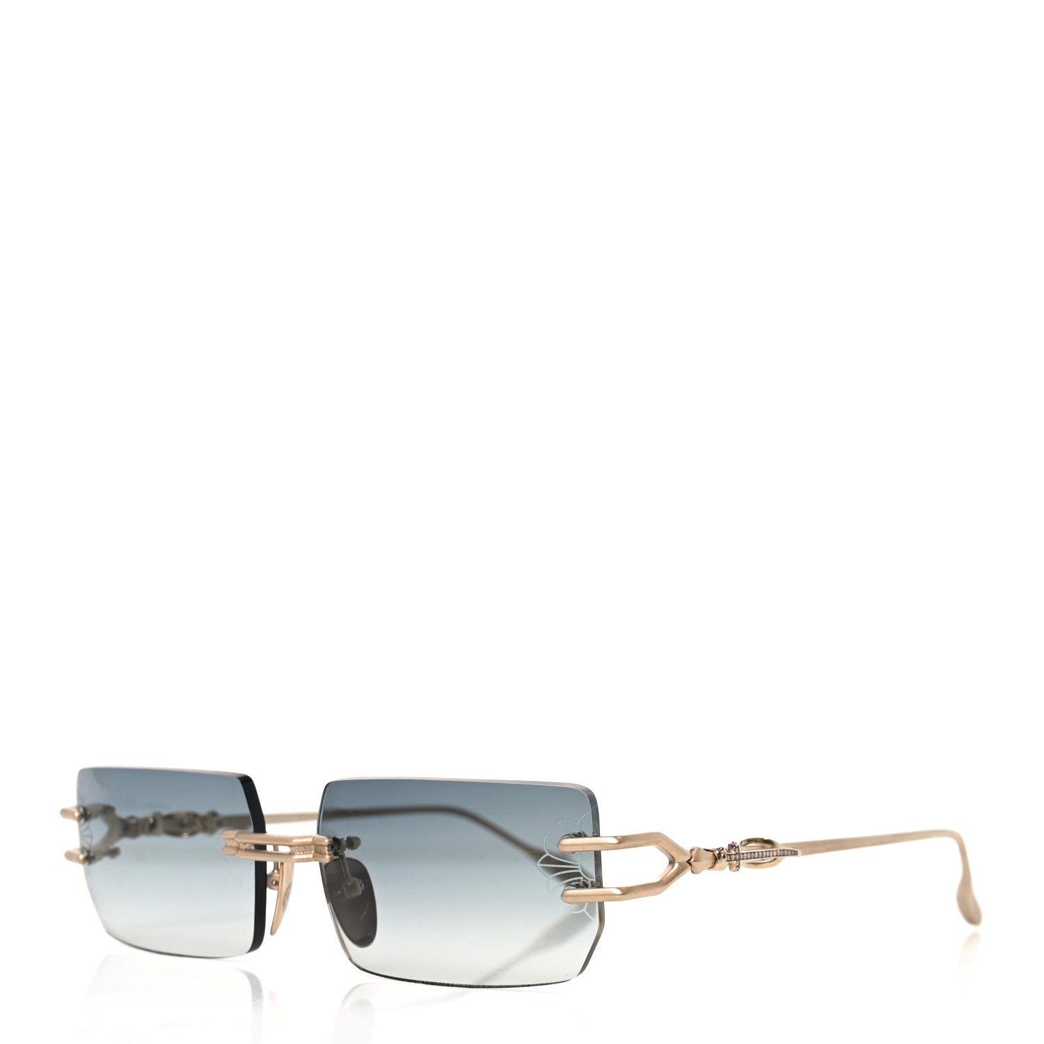 Chrome Hearts Metal Lordie Sunglasses Blue Gold 1869525 – FASHIONPHILE