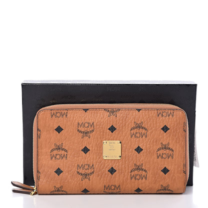 MCM Visetos Double Zip Around Organizer Wallet Cognac 10 of 10