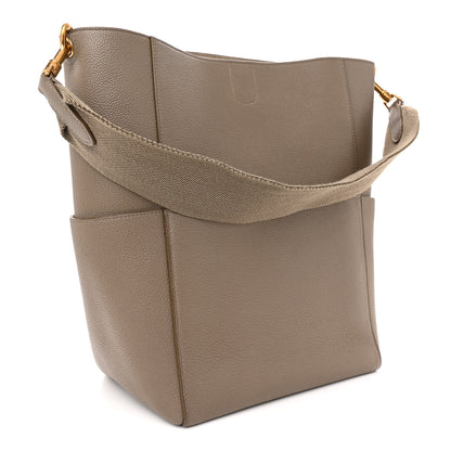 Celine Soft Grained Calfskin Sangle Bucket Bag Taupe 3 of 13