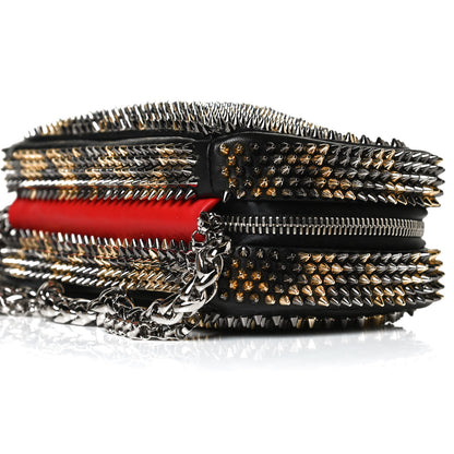 Christian Louboutin Nappa Mini Spikes Leopard Piloutin Wristlet Clutch Black 8 of 12