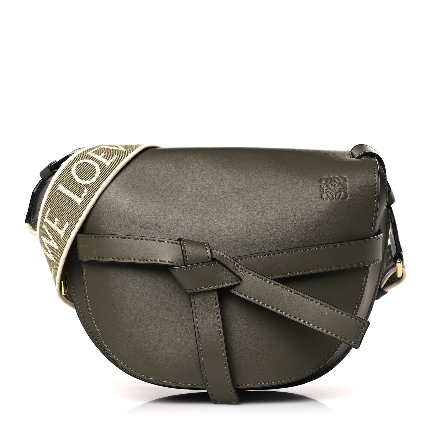 Calfskin Jacquard Small Gate Dual Bag Autumn Green