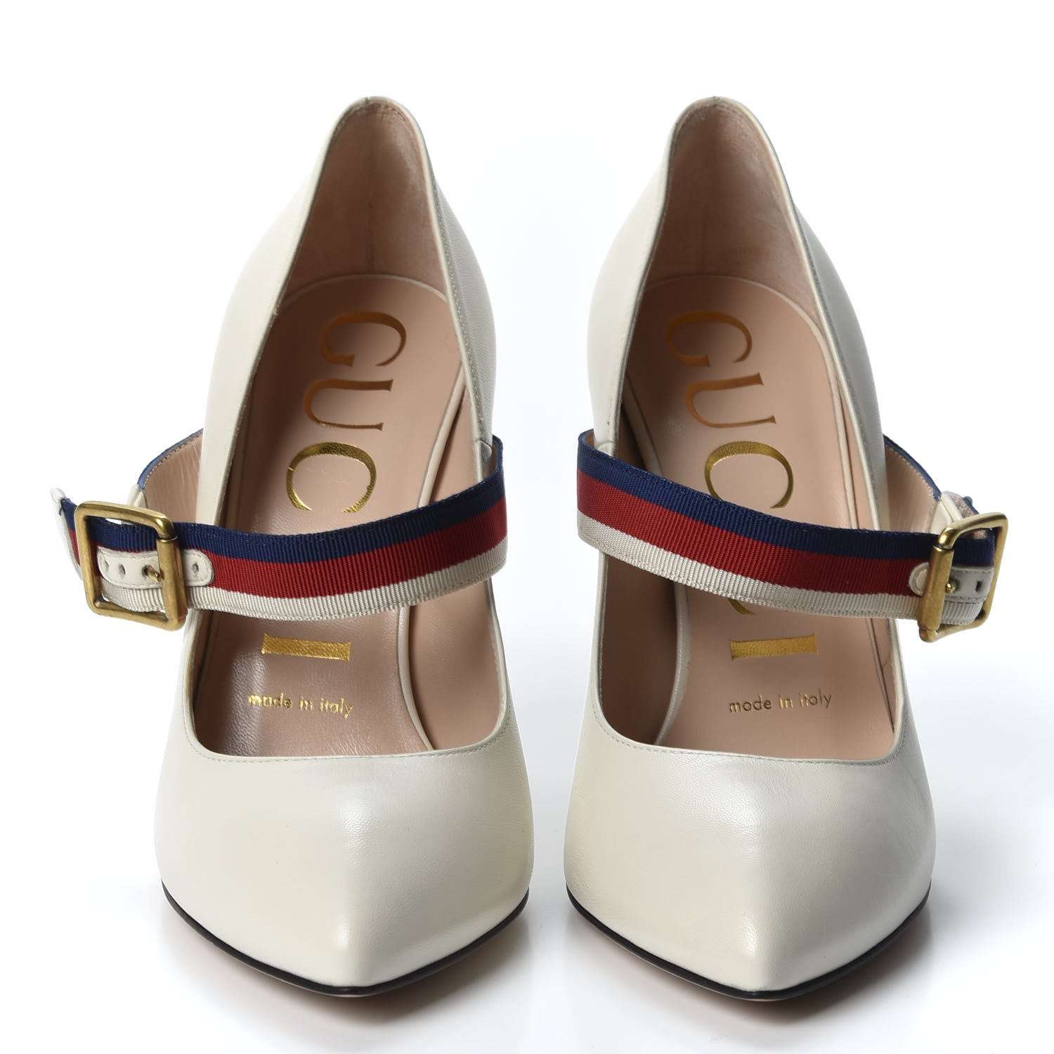 Gucci Malaga Kid Sylvie High Heel Pumps 36 White 2 of 9