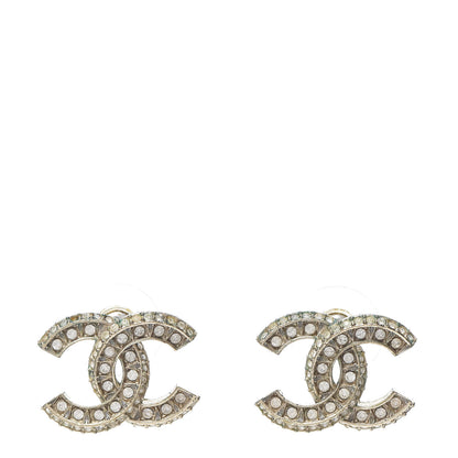 Chanel Crystal CC Earrings Light Gold 1 of 5