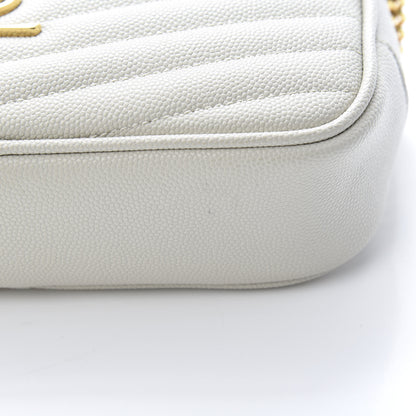 Saint Laurent Grain De Poudre Matelasse Monogram Mini Lou Camera Bag Crema Soft 11 of 12