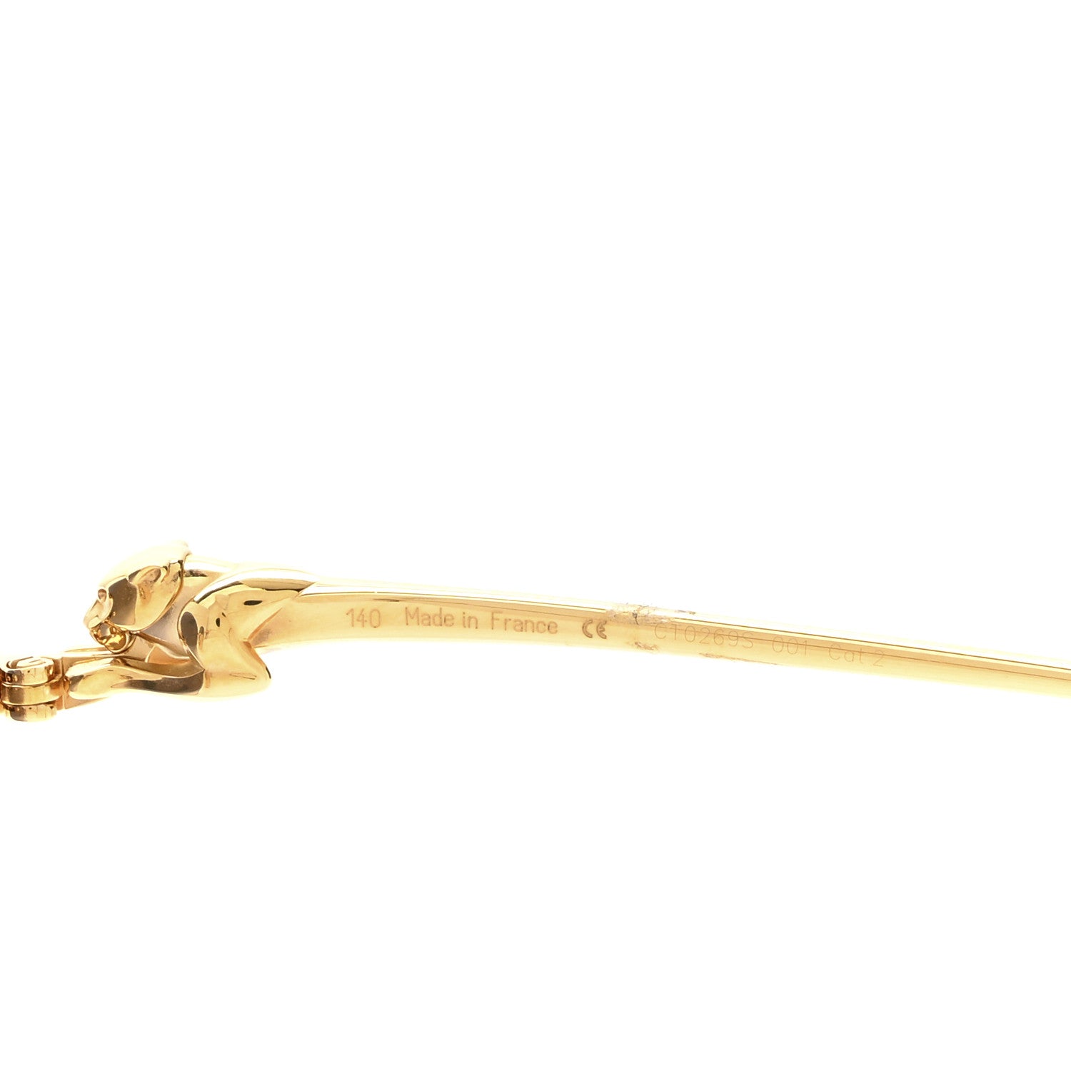 Cartier Panthere De Cartier Rimless Sunglasses CT0269S Gold Black 6 of 7