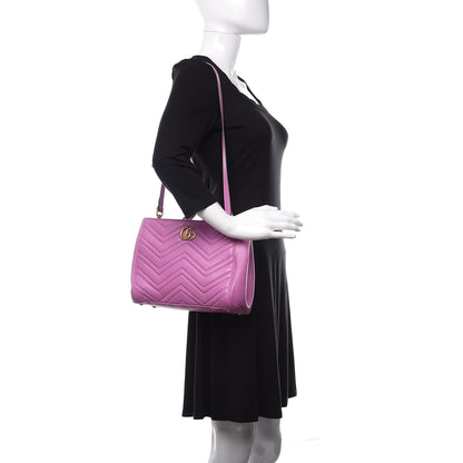 Gucci Calfskin Matelasse Small GG Marmont Tote Candy Mousse 3 of 20