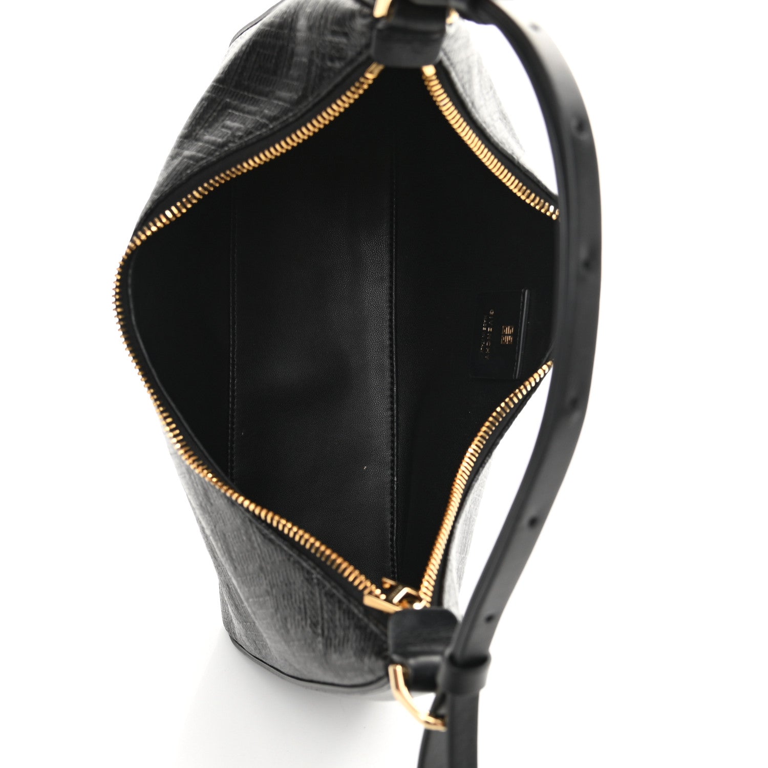 Givenchy Coated Canvas Logo 4G Embossed Small Moon Cut Out Shoulder Bag Black 5 of 12