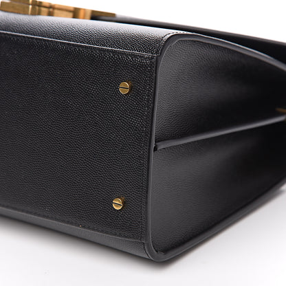 Saint Laurent Grain de Poudre Medium Classic Monogram Cassandra Top Handle Black Rouge Legion 8 of 8