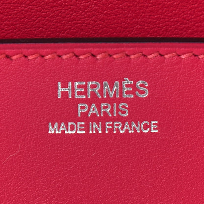 Hermes Swift Twill H Fray Fray Birkin 35 Framboise Ecru 6 of 10
