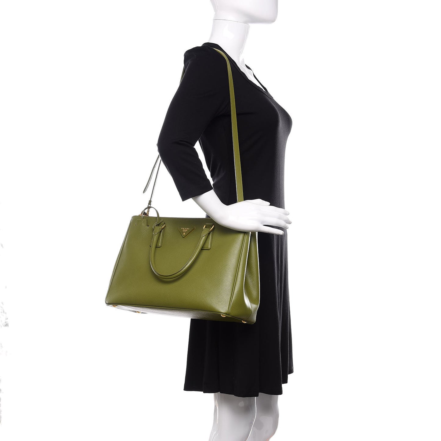 Saffiano Medium Galleria Double Zip Tote Edera