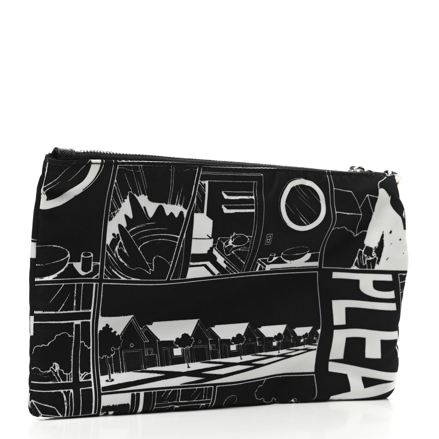 Prada X JAMES JEAN Tessuto Nylon Print Pouch Black White 3 of 7