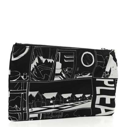 Prada X JAMES JEAN Tessuto Nylon Print Pouch Black White 3 of 7