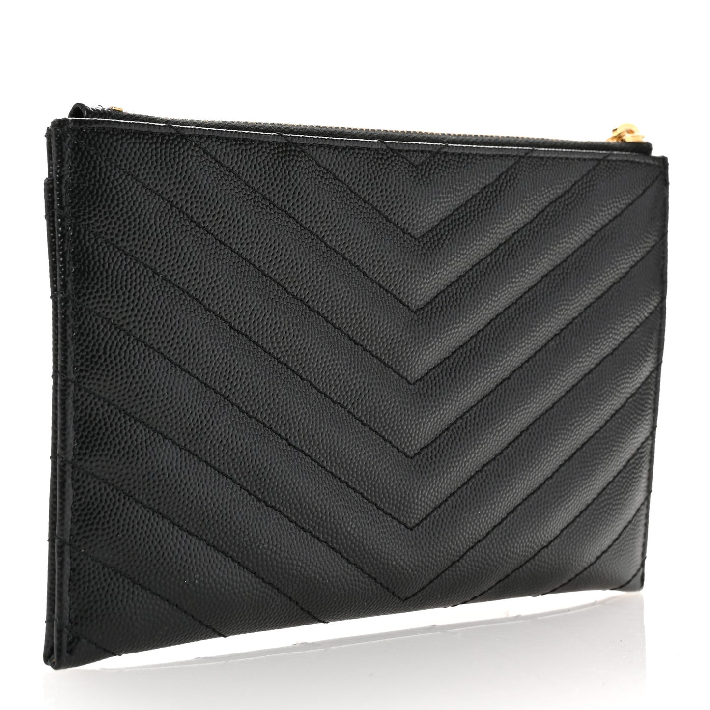 Grain De Poudre Chevron Monogram Bill Pouch Black