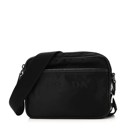 Prada Tessuto Nylon Saffiano Logo Camera Bag Black 1 of 11