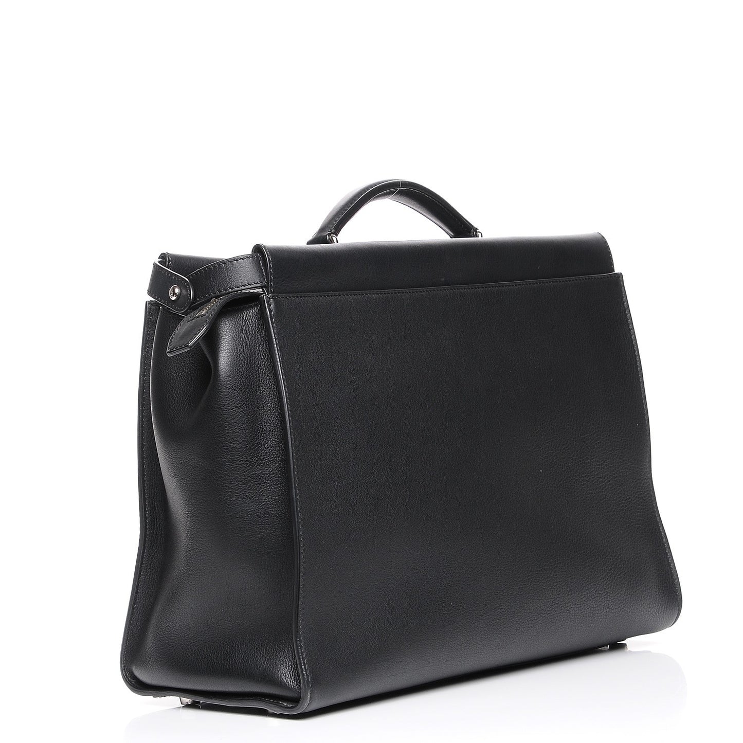 Calfskin Monster Eyes Large Mens Peekaboo Iconic Essential Satchel Black