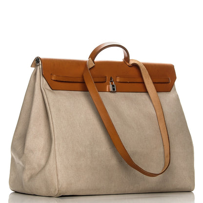 Hermes Barenia Toile Herbag XXL Natural 3 of 13