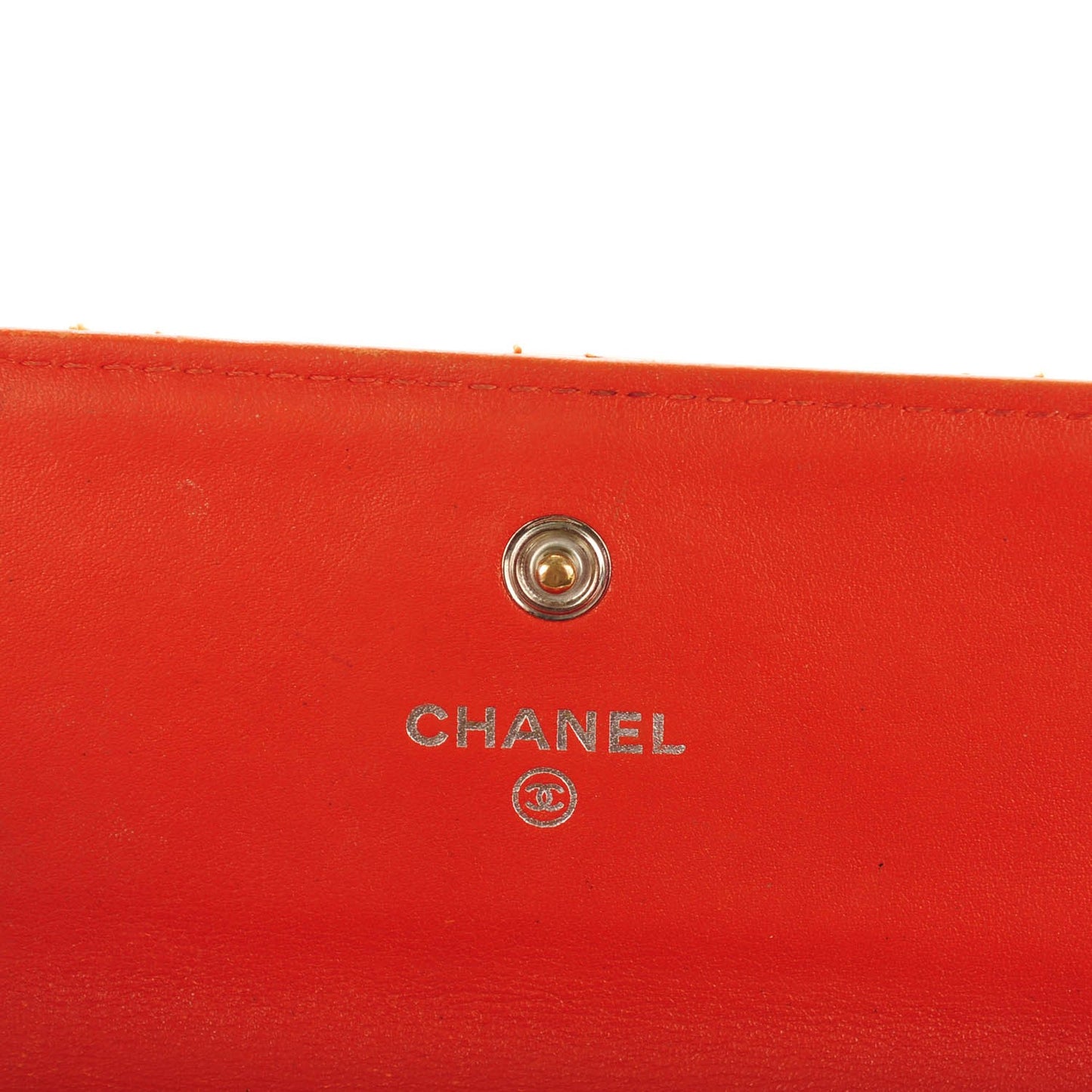 Patent Quilted Brilliant Large Flap Wallet Orange