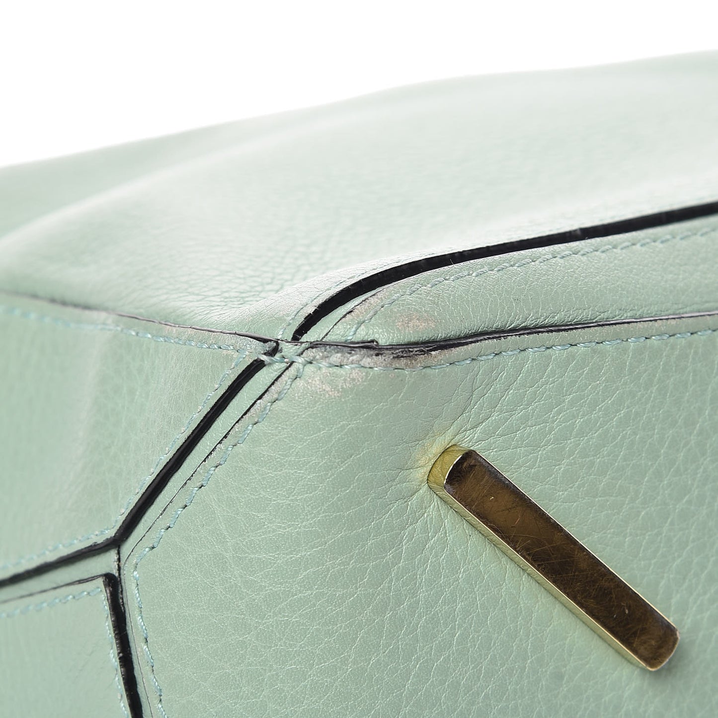 Calfskin Puzzle Bag Sea Water Green