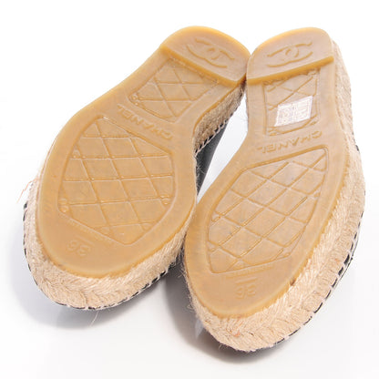 Chanel Lambskin Espadrilles 36 Black 6 of 9