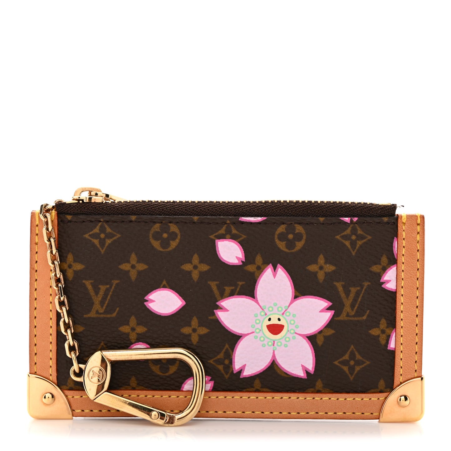 Monogram Cherry Blossom Key Pouch Brown