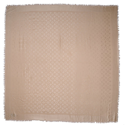 Louis Vuitton Wool Silk Monogram Shawl Nude 3 of 6