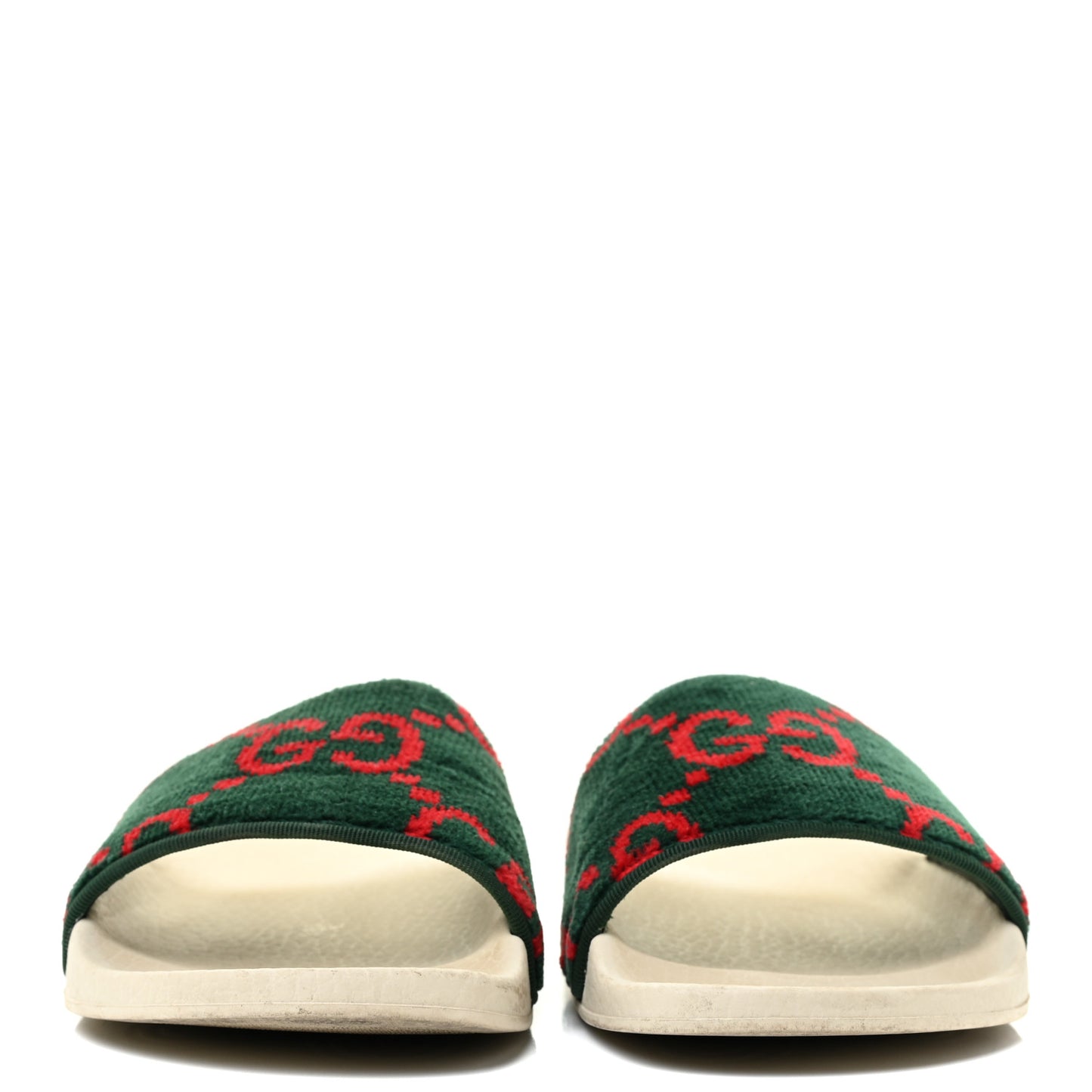 Velvet GG Monogram Slide Sandals 36 Green Red