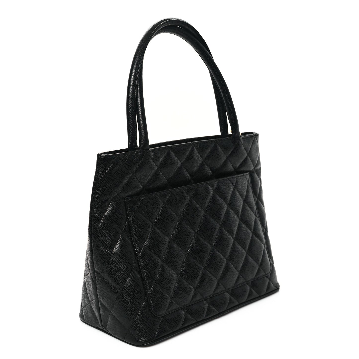 Caviar Quilted Medallion Tote Black
