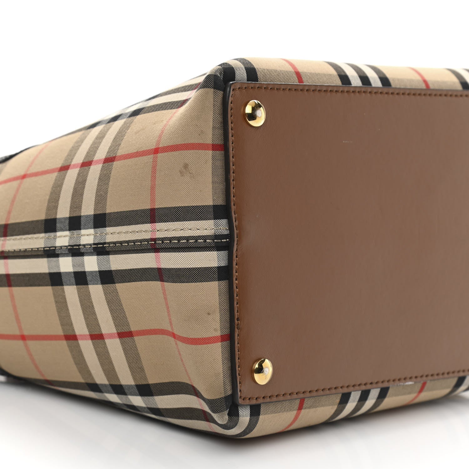 Burberry Calfskin Vintage Check Triple Stud Mini Belt Bag Archive Beige 14 of 15