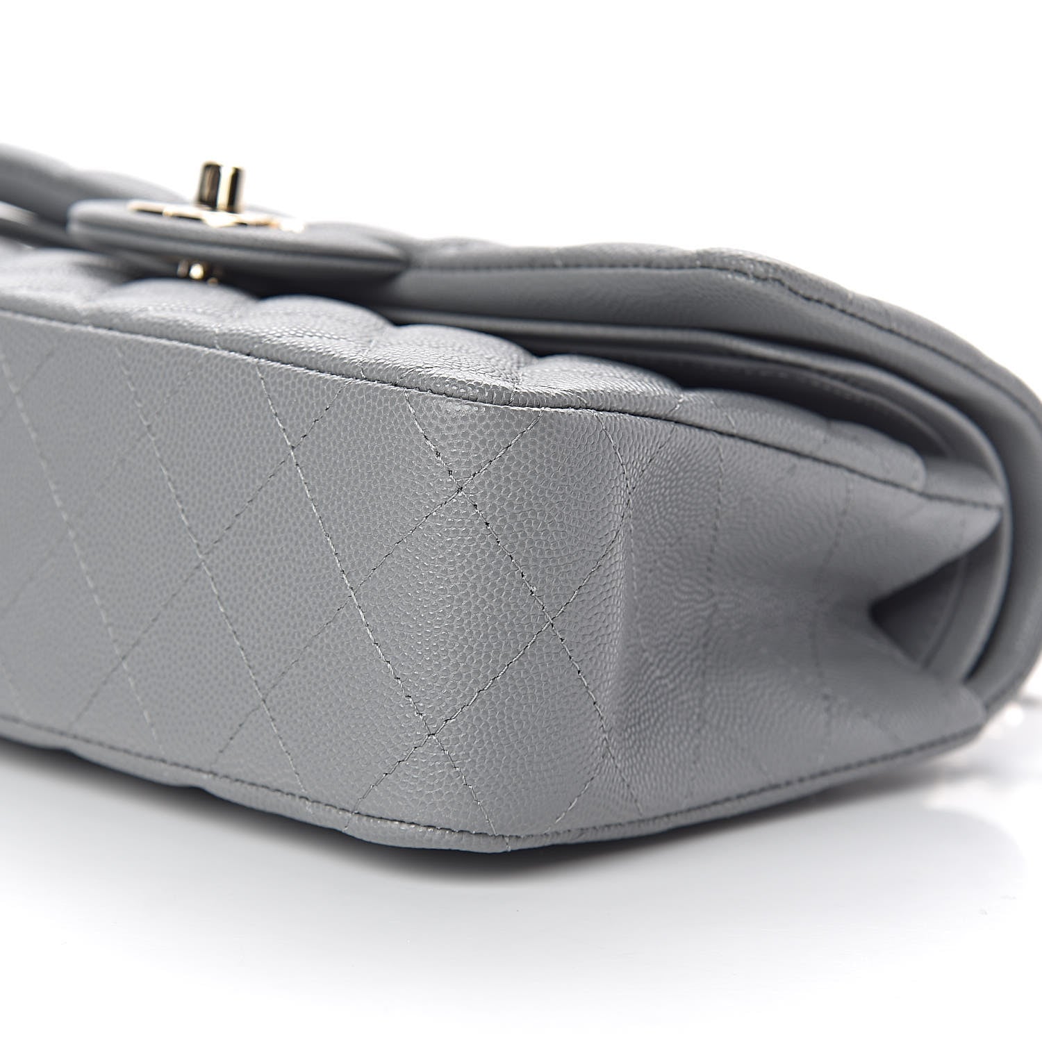 Chanel Caviar Quilted Small Double Flap Grey 10 of 11