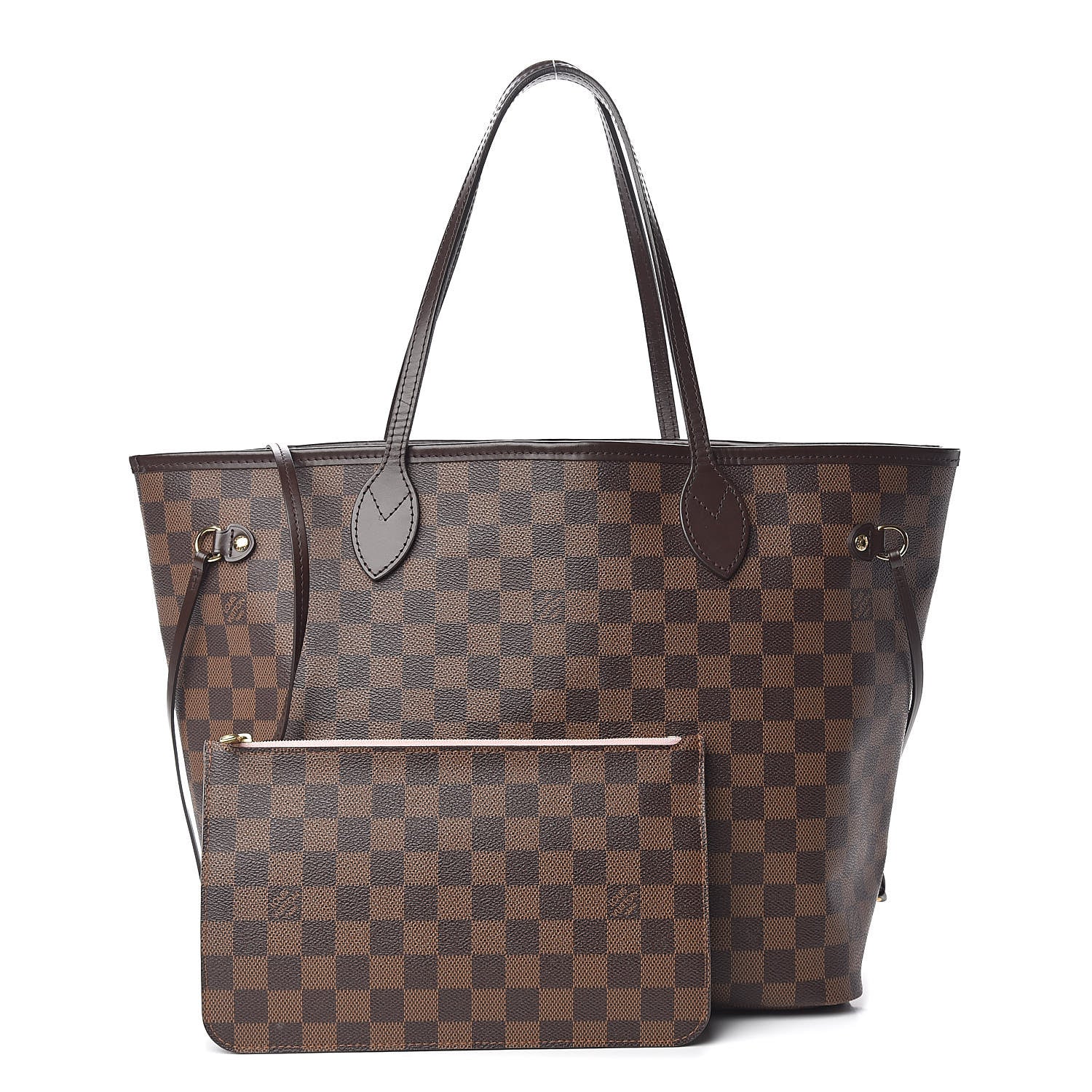 Louis Vuitton Damier Ebene Neo Neverfull MM Rose Ballerine 1 of 18