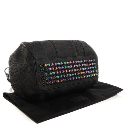 Alexander Wang Pebbled Lambskin Rocco Duffel Matte Black w Iridescent Hardware 4 of 7