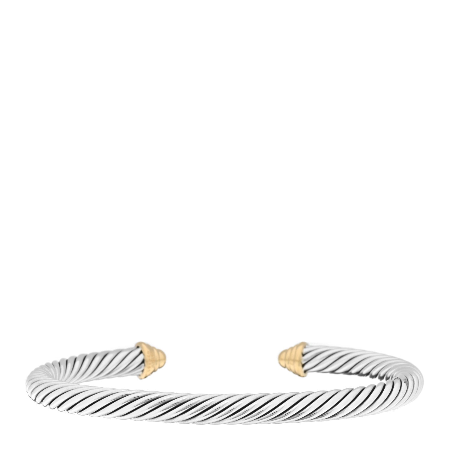 David Yurman Sterling Silver 14K Yellow Gold 5mm Cable Classics Bracelet 2 of 3