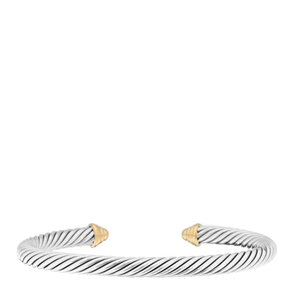 David Yurman Sterling Silver 14K Yellow Gold 5mm Cable Classics Bracelet 2 of 3