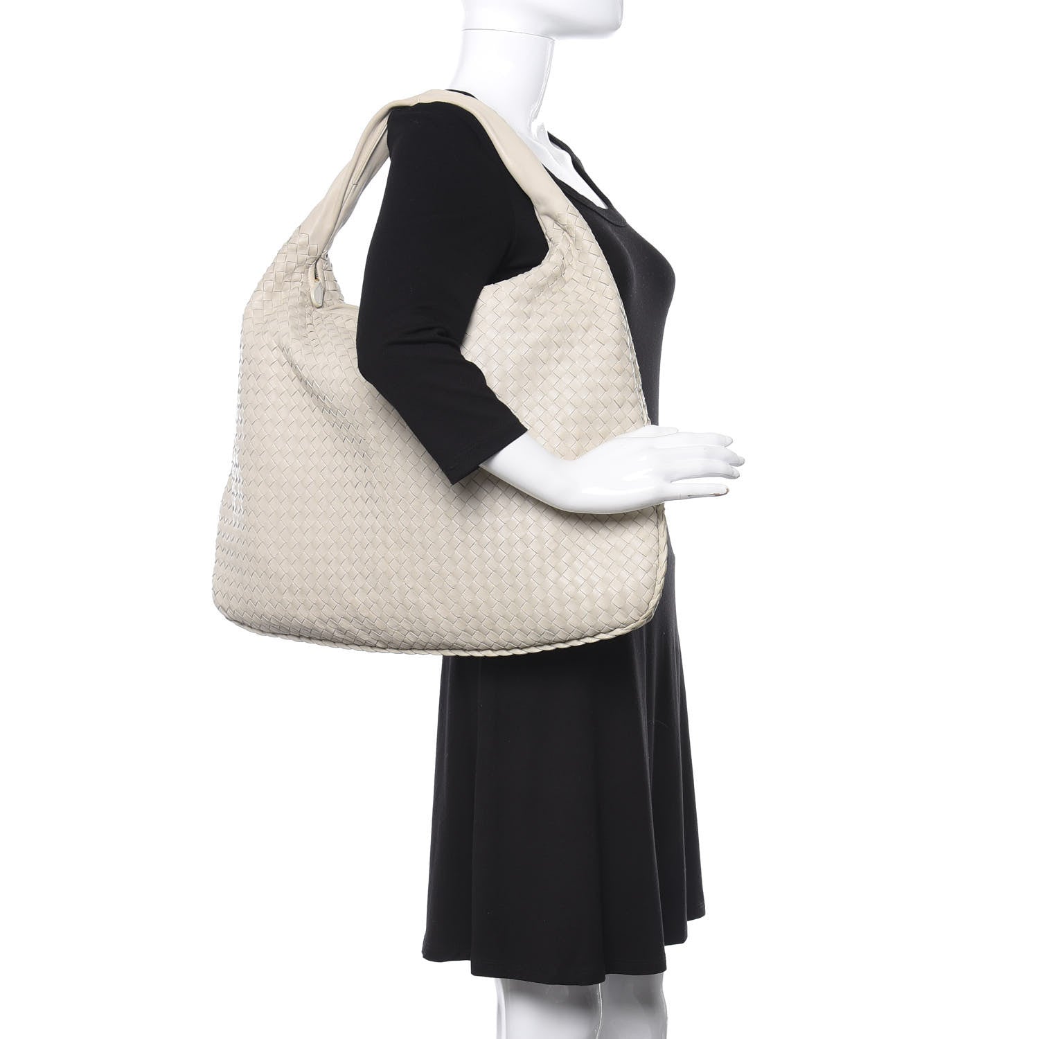Bottega Veneta Nappa Intrecciato Maxi Veneta Hobo Cream 2 of 9