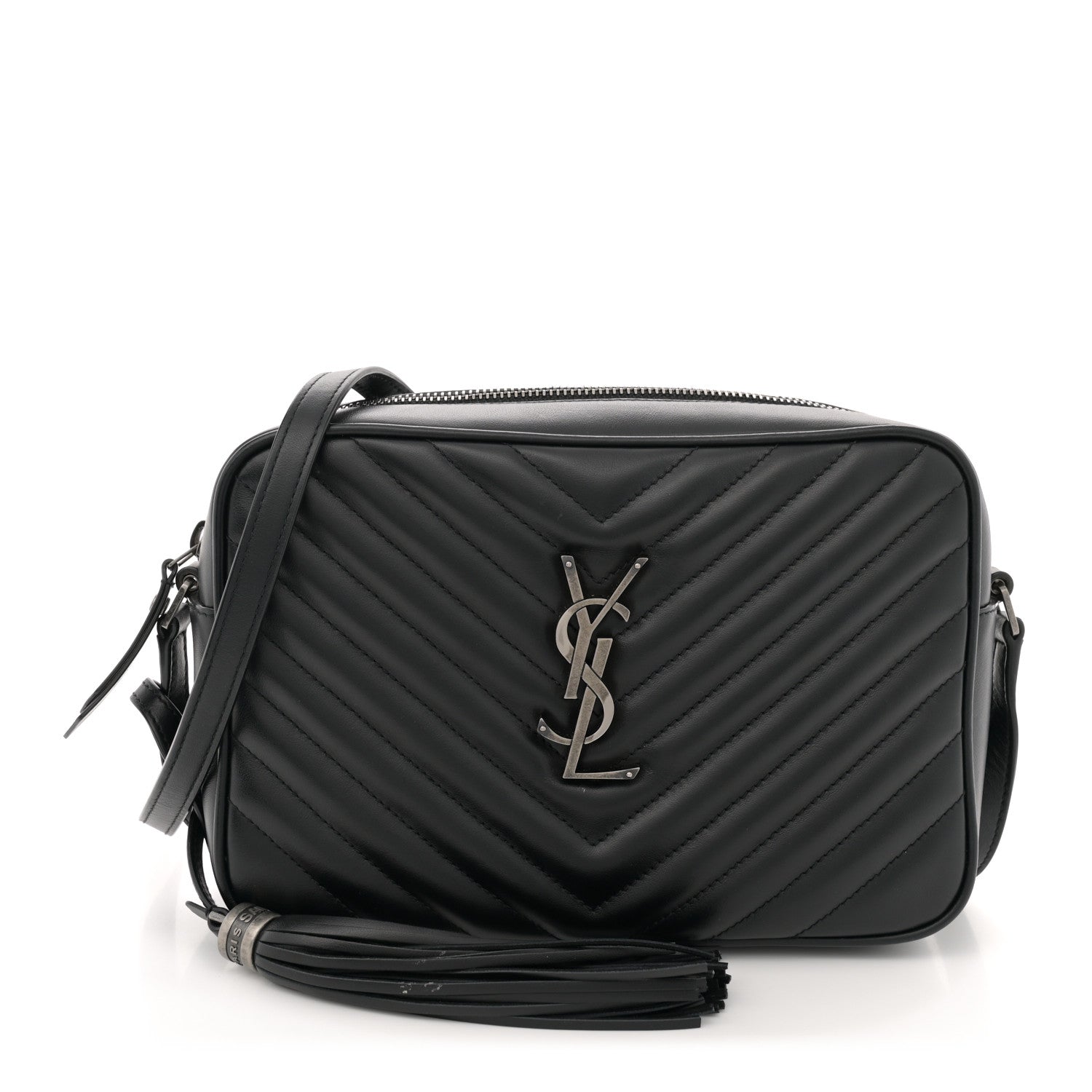 Saint Laurent Calfskin Matelasse Monogram Lou Camera Bag Black 1 of 13